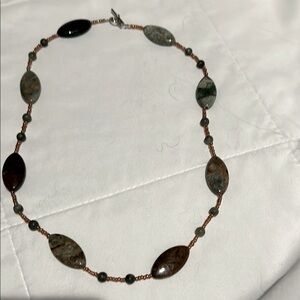 Elegant Green and Brown Beaded Necklace
